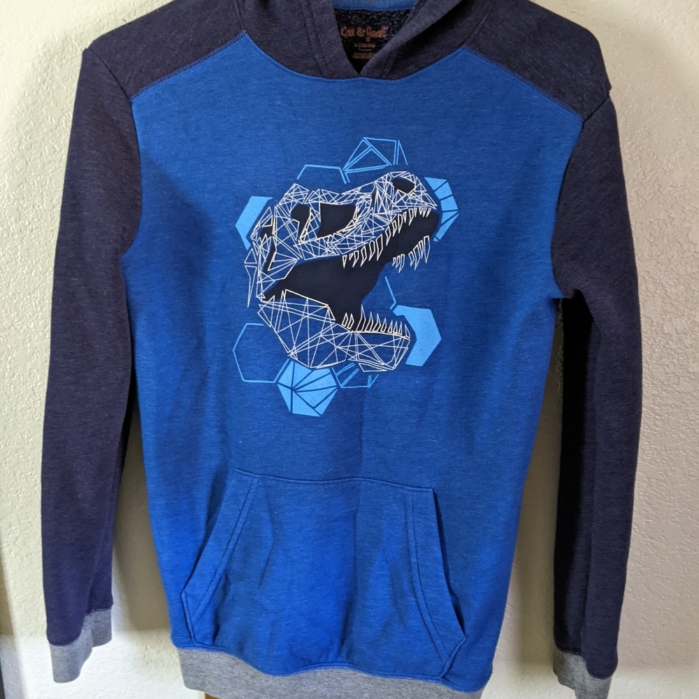 Cat & Jack dinosaur Hoodie Sweatshirt sz L